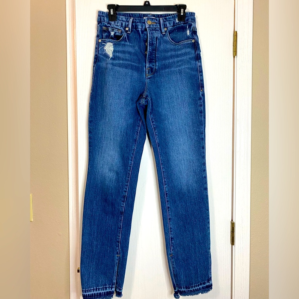 Good American Good Boy Boyfriend Distressed Jeans 27/4